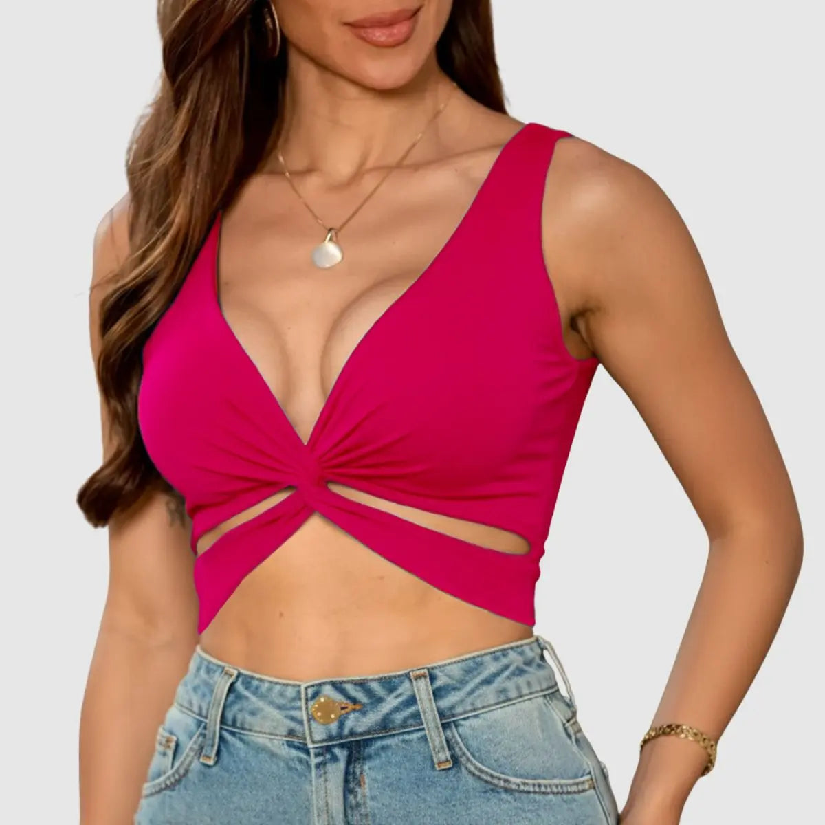 Cropped Fitness de Alta Compressão Alças Cruzadas com Bojo Integrado - Kineton Fit
