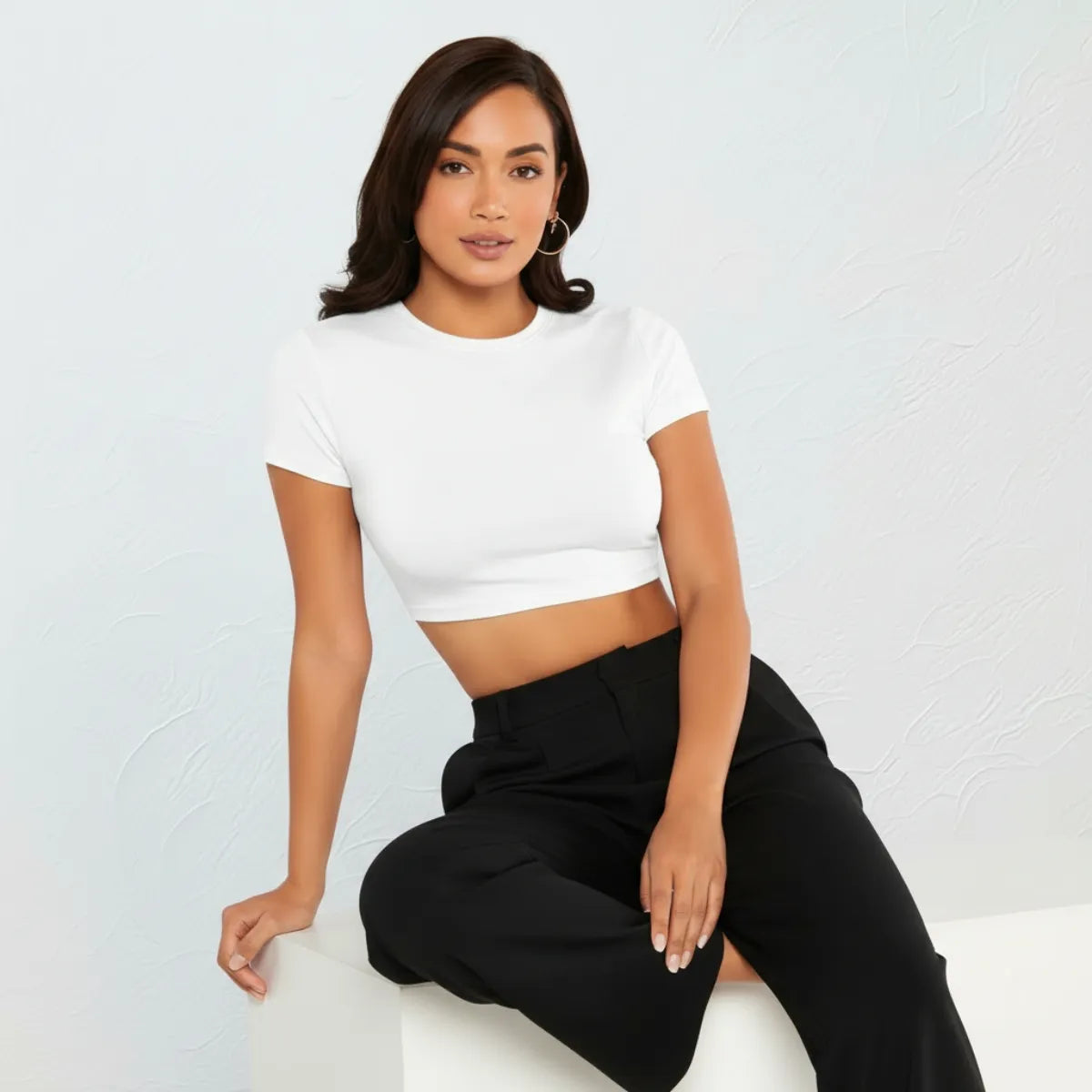 Camiseta Cropped Fitness Manga Curta Tecido Duplo Premium - Kineton Fit