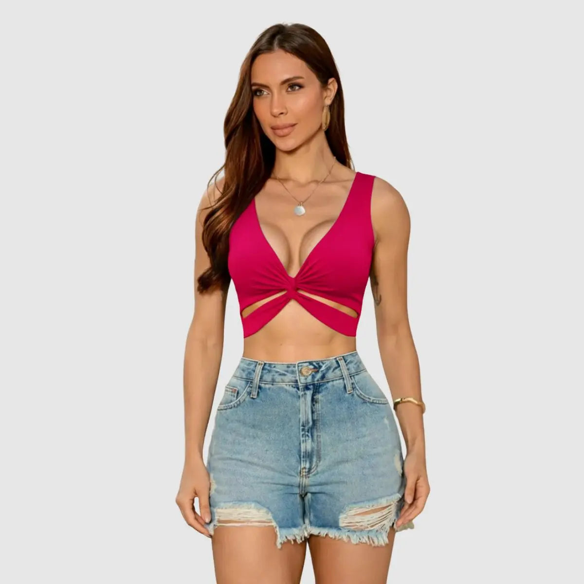 Cropped Fitness de Alta Compressão Alças Cruzadas com Bojo Integrado - Kineton Fit