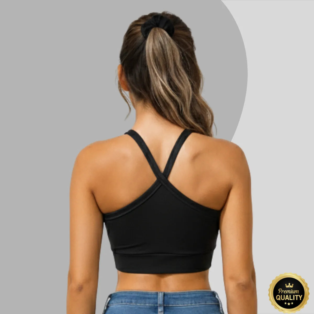 Top Cropped Fitness de Alta Compressão Alças Cruzadas Sem Bojo - Kineton Fit
