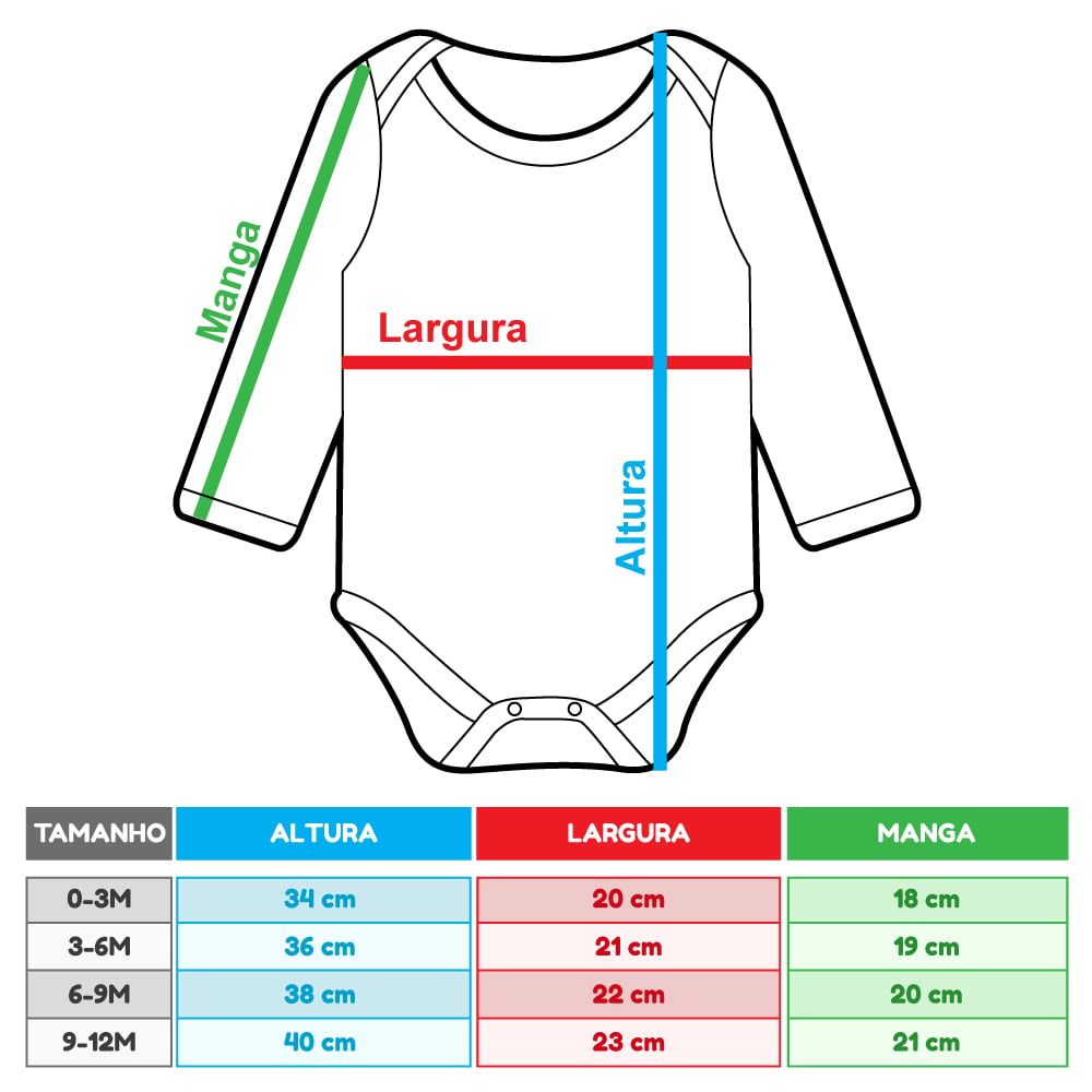 Kit Body 3 Peças Branco Manga Longa Em Algodão Antialérgico