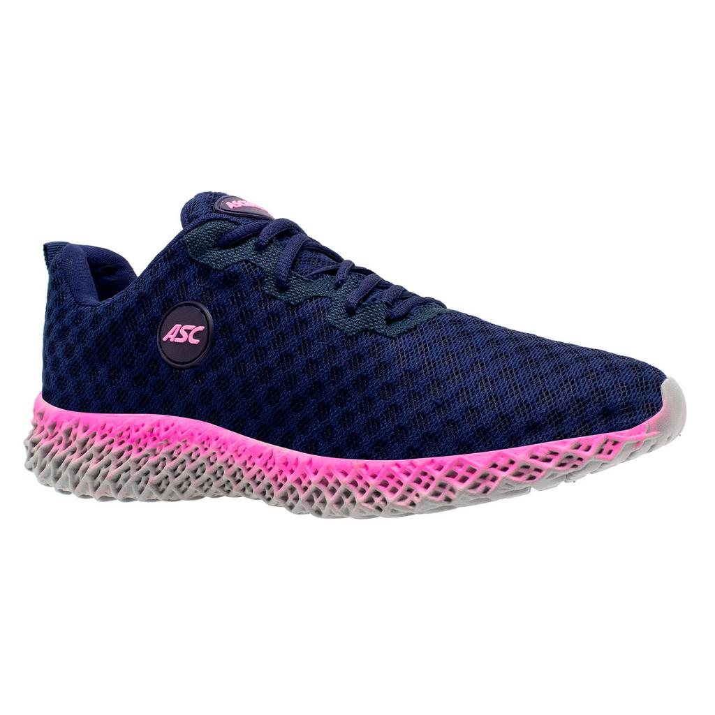 Tênis Esportivo Feminino Youth Class Ghost 2 Azul Marinho e Rosa para Caminhada
